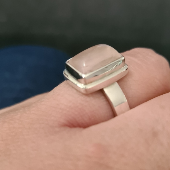 Rose Quartz Ring & Earrings Set - Sterling Silver 925 - Picture 4 of 4